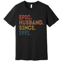 Vintage 32-Year Wedding Anniversary Epic Husband Since 1991 Premium T-Shirt