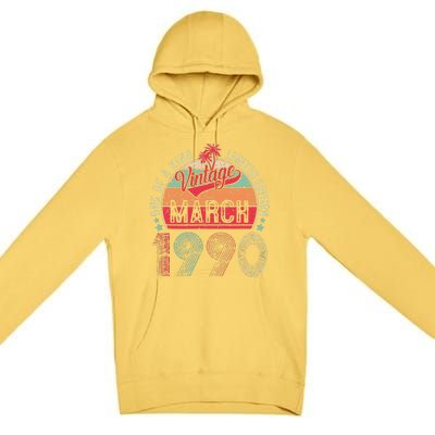 Vintage 33 Year Old March 1990 Limited Edition 33rd Birthday Premium Pullover Hoodie