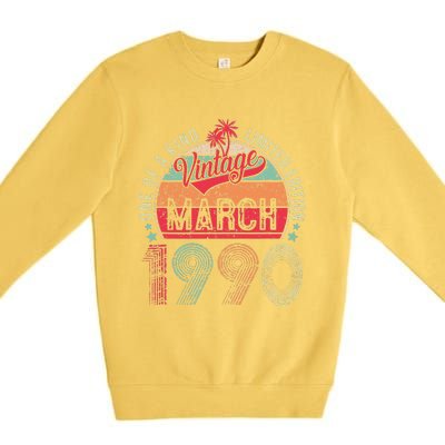 Vintage 33 Year Old March 1990 Limited Edition 33rd Birthday Premium Crewneck Sweatshirt