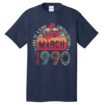 Vintage 33 Year Old March 1990 Limited Edition 33rd Birthday Tall T-Shirt