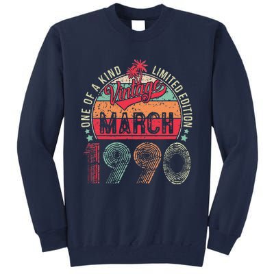 Vintage 33 Year Old March 1990 Limited Edition 33rd Birthday Tall Sweatshirt