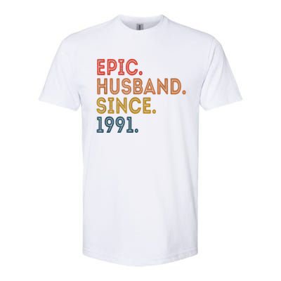 Vintage 32 Year Wedding Anniversary Epic Husband Since 1991 Softstyle® CVC T-Shirt