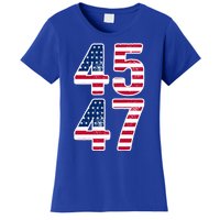 Vintage 45 47 Squared Trump 2024 Election Gift Gift Women's T-Shirt