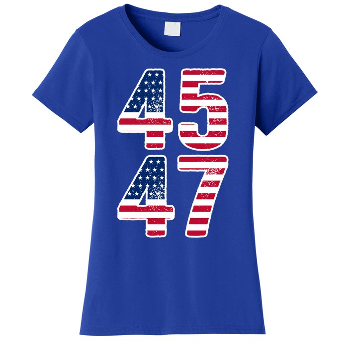 Vintage 45 47 Squared Trump 2024 Election Gift Gift Women's T-Shirt