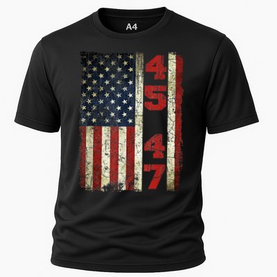 Vintage 45 47 America Flag Cooling Performance Crew T-Shirt