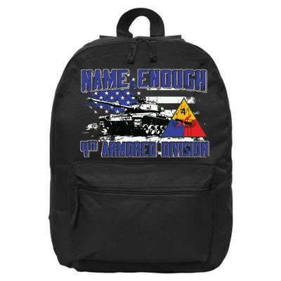 Veteran 4th Armored Division Breakthrough Vintage Gift 16 in Basic Backpack