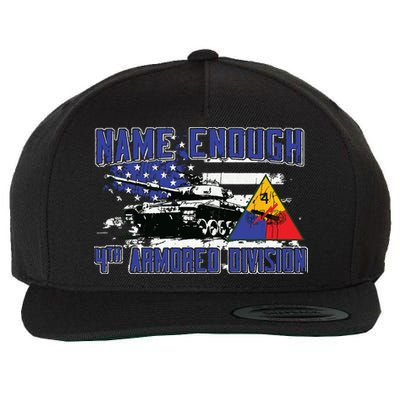 Veteran 4th Armored Division Breakthrough Vintage Gift Wool Snapback Cap