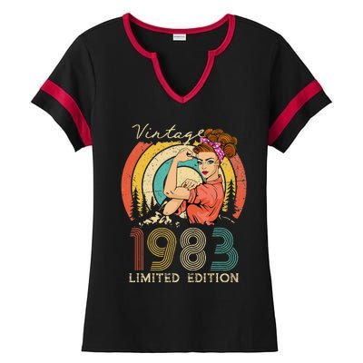 Vintage 40th Birthday Gift Ideas For Women, Best Of 1983 Ladies Halftime Notch Neck Tee