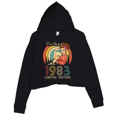 Vintage 40th Birthday Gift Ideas For Women, Best Of 1983 Crop Fleece Hoodie