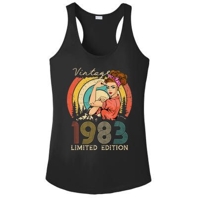 Vintage 40th Birthday Gift Ideas For Women, Best Of 1983 Ladies PosiCharge Competitor Racerback Tank