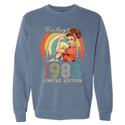 Vintage 40th Birthday Gift Ideas For Women, Best Of 1983 Garment-Dyed Sweatshirt