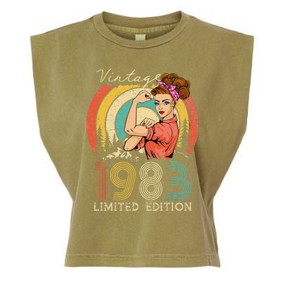 Vintage 40th Birthday Gift Ideas For Women, Best Of 1983 Garment-Dyed Women's Muscle Tee