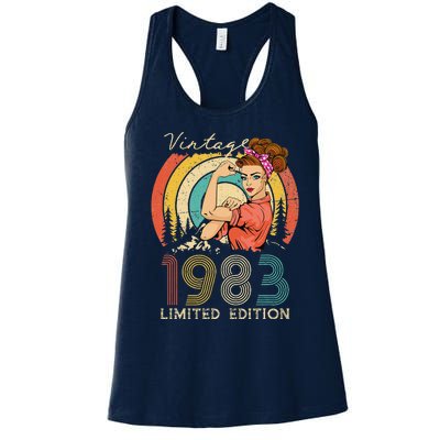 Vintage 40th Birthday Gift Ideas For Women, Best Of 1983 Women's Racerback Tank