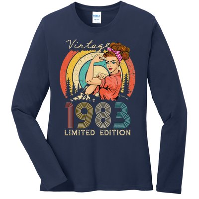 Vintage 40th Birthday Gift Ideas For Women, Best Of 1983 Ladies Long Sleeve Shirt