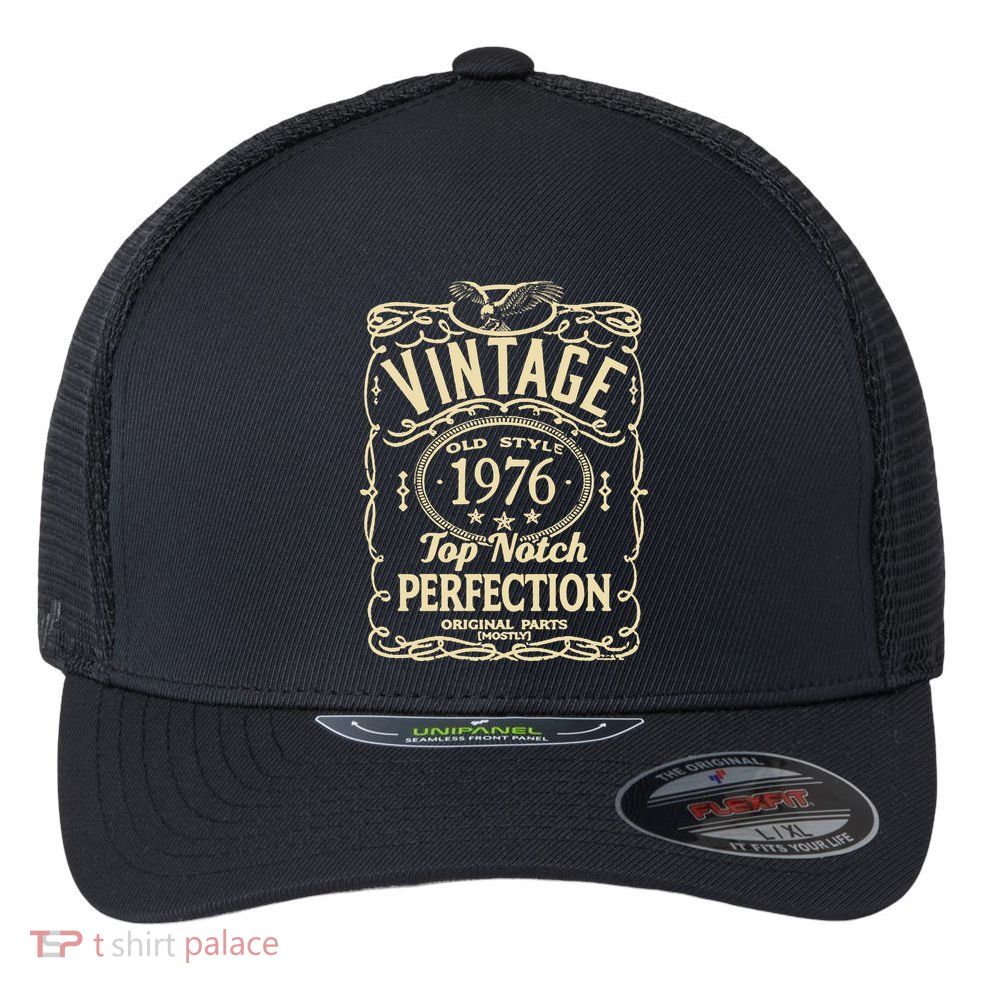 Vintage 47th Birthday top notch 1976 Flexfit Unipanel Trucker Cap