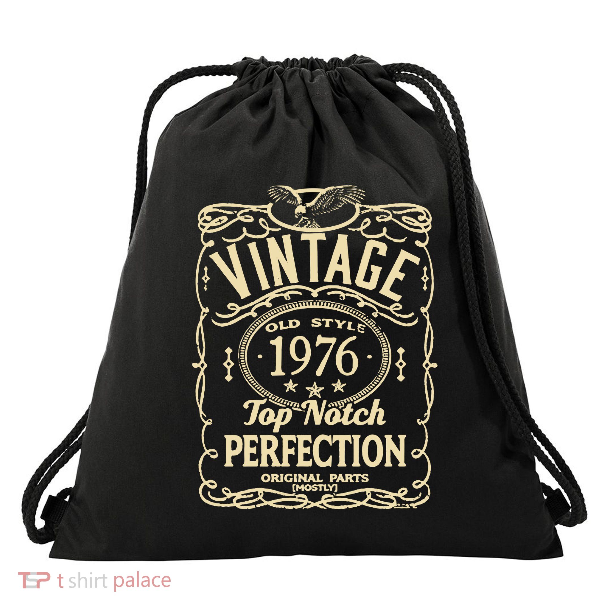 Vintage 47th Birthday top notch 1976 Drawstring Bag