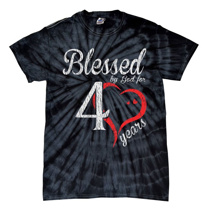 Vintage 40th Birthday Blessed By God, Happy Birthday Gift Tie-Dye T-Shirt