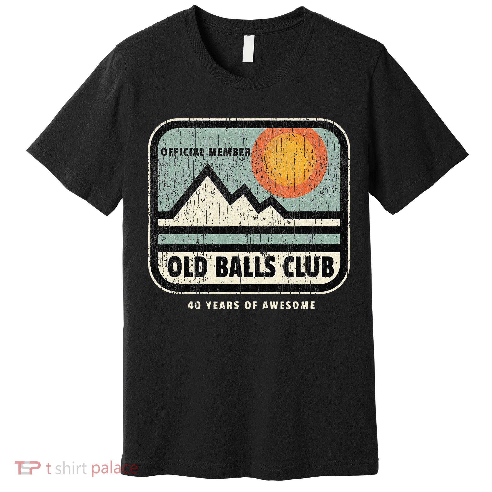 Vintage 40th Birthday Old Balls Club 40 Years Of Awesome Premium T-Shirt