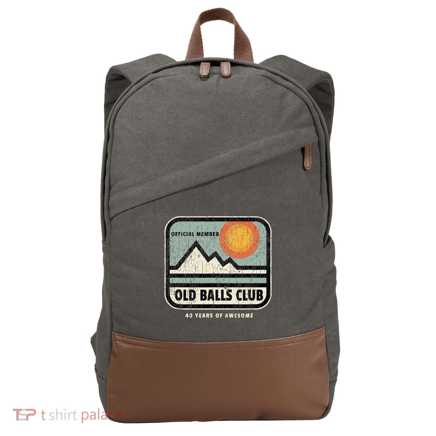 Vintage 40th Birthday Old Balls Club 40 Years Of Awesome Cotton Canvas Backpack