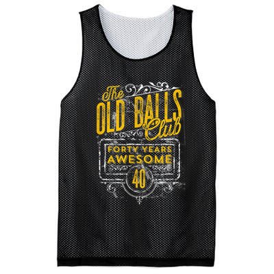  Vintage 40th Birthday Old Balls Club for Old Man Birthday Mesh Reversible Basketball Jersey Tank