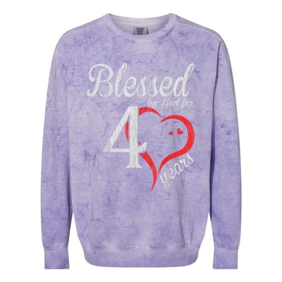 Vintage 40th Birthday Blessed By God, Happy Birthday Gift Colorblast Crewneck Sweatshirt