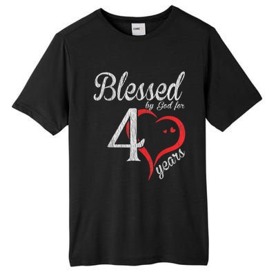 Vintage 40th Birthday Blessed By God, Happy Birthday Gift Tall Fusion ChromaSoft Performance T-Shirt