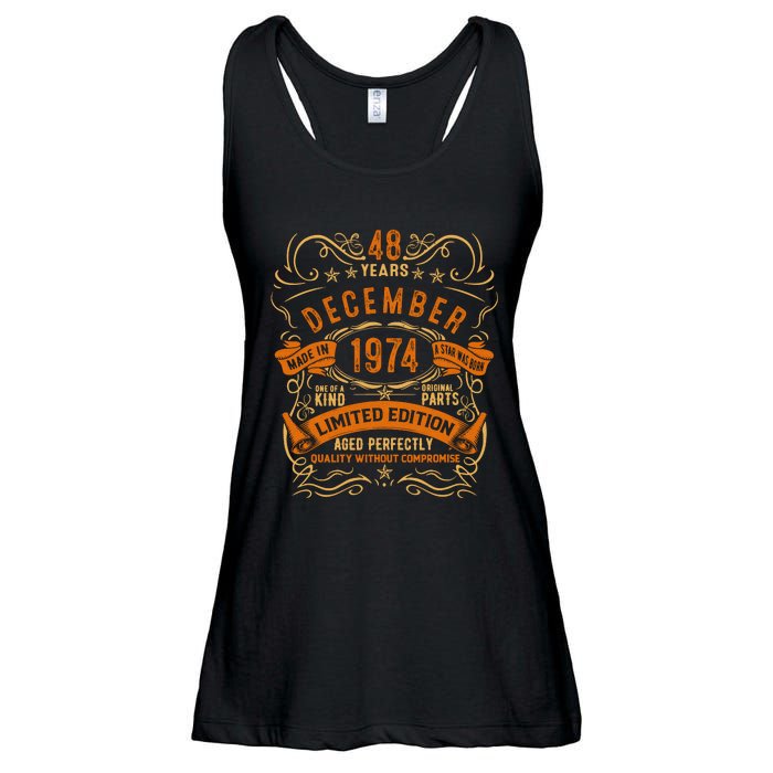 Vintage 48 Birthday December 1974 Birthday Ladies Essential Flowy Tank