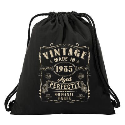 Vintage 40th Birthday Decorations Funny 1985 40 Birthday Gift Drawstring Bag