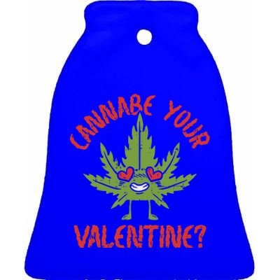 Valentine 420 Cannabis Marijuana Weed Stoner Ceramic Bell Ornament