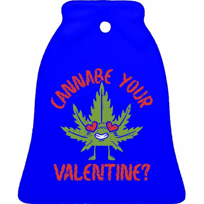 Valentine 420 Cannabis Marijuana Weed Stoner Ceramic Bell Ornament