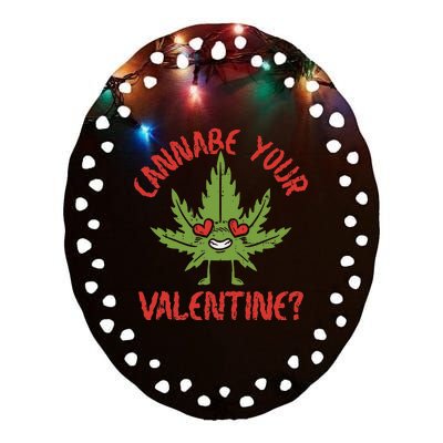 Valentine 420 Cannabis Marijuana Weed Stoner Ceramic Oval Ornament