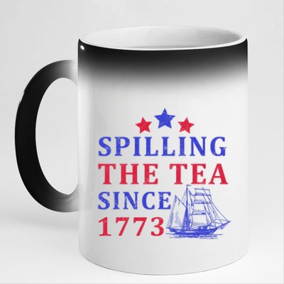 Vintage 4Th July Spilling The Tea Since 1773 Fourth Of July 11oz Black Color Changing Mug