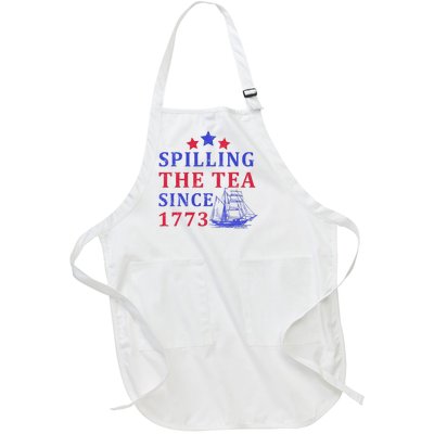 Vintage 4Th July Spilling The Tea Since 1773 Fourth Of July Full-Length Apron With Pockets