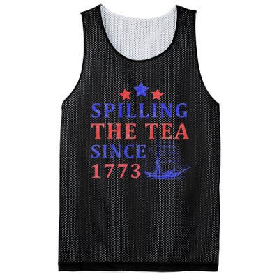 Vintage 4Th July Spilling the Tea Since 1773 Fourth of July Mesh Reversible Basketball Jersey Tank