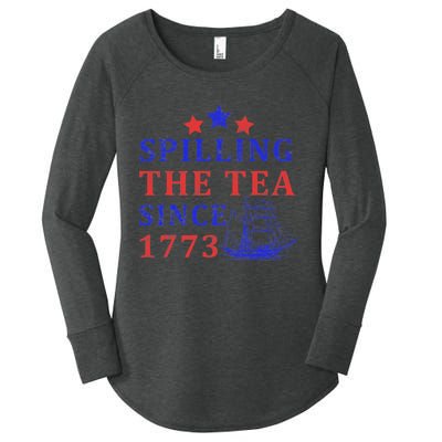 Vintage 4Th July Spilling the Tea Since 1773 Fourth of July Women's Perfect Tri Tunic Long Sleeve Shirt