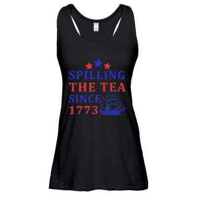 Vintage 4Th July Spilling the Tea Since 1773 Fourth of July Ladies Essential Flowy Tank