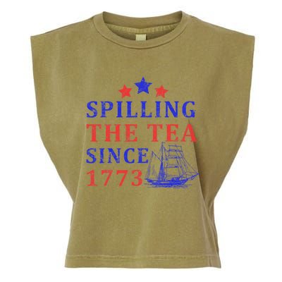 Vintage 4Th July Spilling the Tea Since 1773 Fourth of July Garment-Dyed Women's Muscle Tee