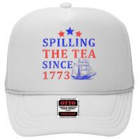 Vintage 4Th July Spilling The Tea Since 1773 Fourth Of July High Crown Mesh Back Trucker Hat