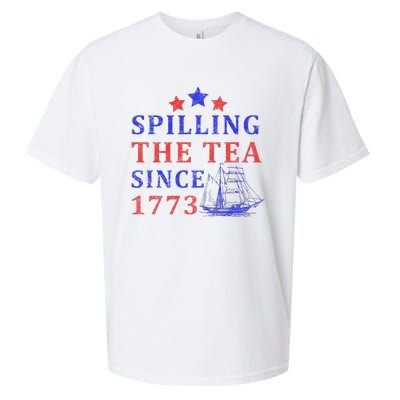 Vintage 4Th July Spilling the Tea Since 1773 Fourth of July Sueded Cloud Jersey T-Shirt