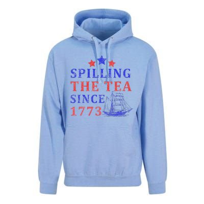 Vintage 4Th July Spilling the Tea Since 1773 Fourth of July Unisex Surf Hoodie