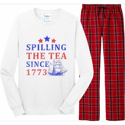 Vintage 4Th July Spilling the Tea Since 1773 Fourth of July Long Sleeve Pajama Set