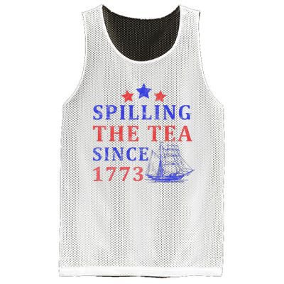 Vintage 4Th July Spilling the Tea Since 1773 Fourth of July Mesh Reversible Basketball Jersey Tank