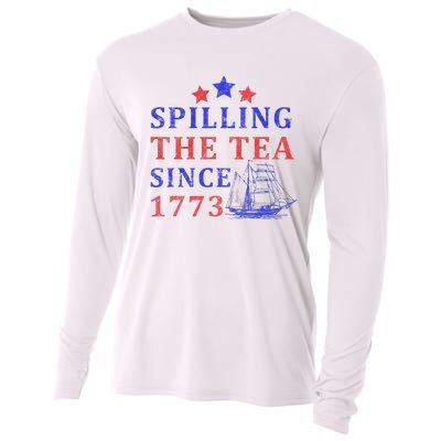 Vintage 4Th July Spilling the Tea Since 1773 Fourth of July Cooling Performance Long Sleeve Crew