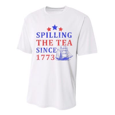 Vintage 4Th July Spilling the Tea Since 1773 Fourth of July Performance Sprint T-Shirt