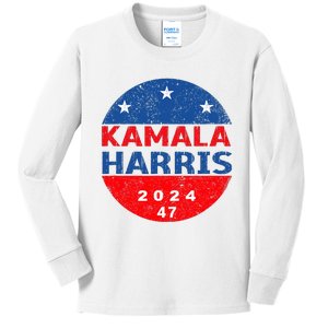 Vote 47 Kamala Harris 2024 President America Election Design Kids Long Sleeve Shirt