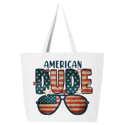 Vintage 4th Of July Usa Flag American Dude Sun Glasses Gift 25L Jumbo Tote