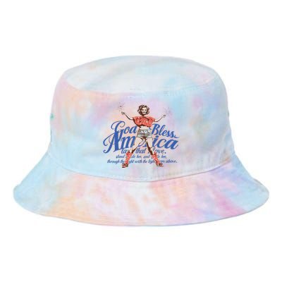 Vintage 4th Of July Pinup God Bless America Tie Dye Newport Bucket Hat