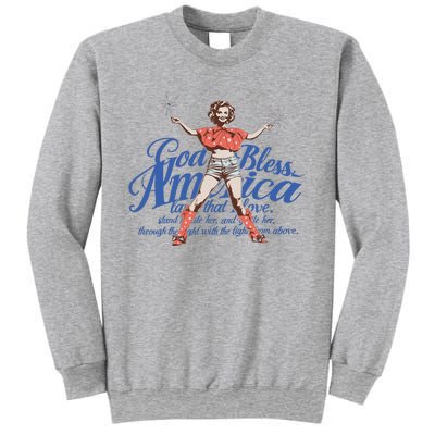 Vintage 4th Of July Pinup God Bless America Sweatshirt