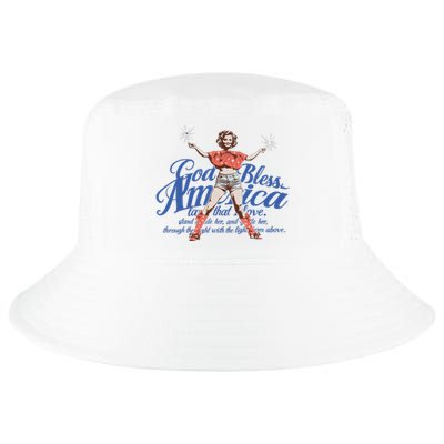 Vintage 4th Of July Pinup God Bless America Cool Comfort Performance Bucket Hat