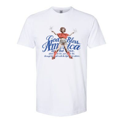 Vintage 4th Of July Pinup God Bless America Softstyle® CVC T-Shirt